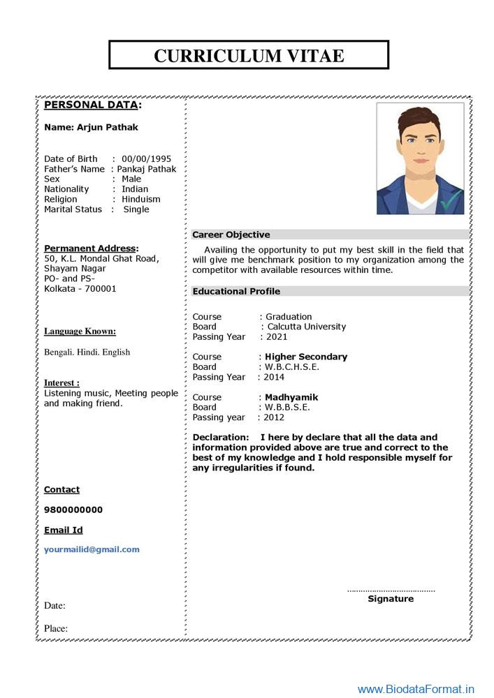 Cv Biodata Format 9010