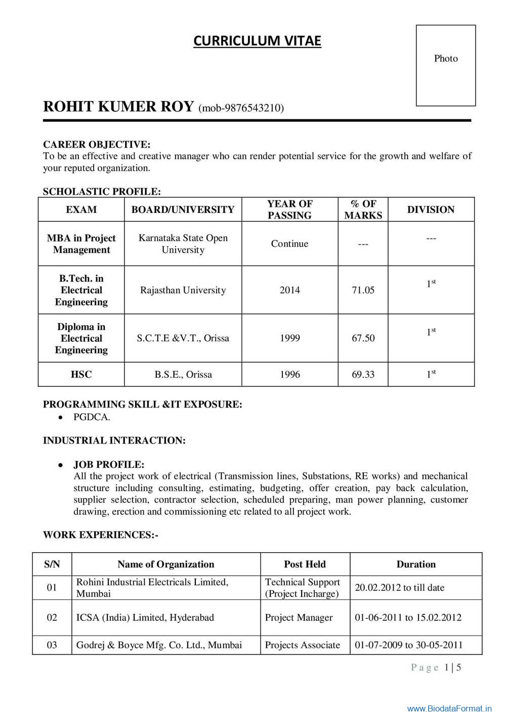 biodata-format-for-engineer-5page-for-experienced-candidate